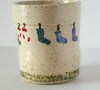 Wabi-sabi Cup // Socks on Clothesline Motif // OOAK