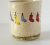 Wabi-sabi Cup // Socks on Clothesline Motif // OOAK