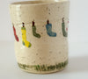 Wabi-sabi Cup // Socks on Clothesline Motif // OOAK