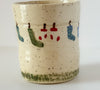 Wabi-sabi Cup // Socks on Clothesline Motif // OOAK