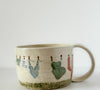 Wabi-sabi Mug // Clothesline Motif // OOAK
