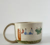 Wabi-sabi Mug // Clothesline Motif // OOAK